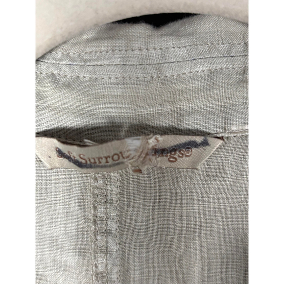 Soft Surroundings Eza Jacket Linen Notch Collar Button Front 3/4 Sleeve Cream L - Picture 5 of 7